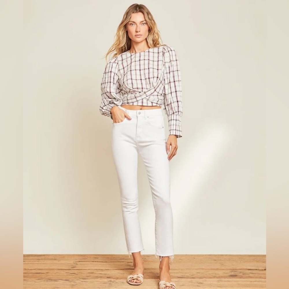 Veronica Beard Carly Kick Flare Cropped Jeans